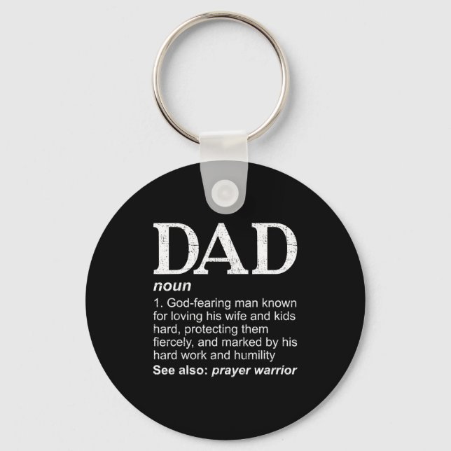 Chaveiro Christian Dad Definition Fathers Day Dad  (Frente)