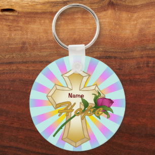 Chaveiro Christian Hope Rosa Cross