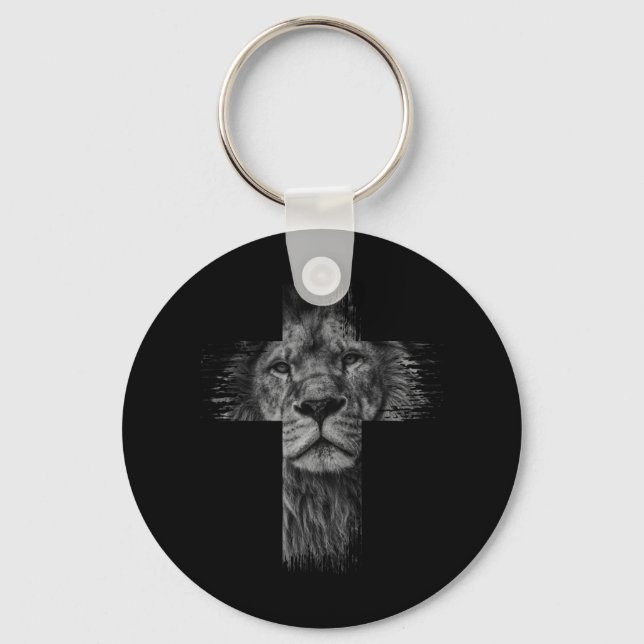 Chaveiro Christian Jesus Leão da Tribo Judah Cross Presente (Frente)