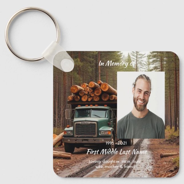 Chaveiro Christian Log Truck Driver  Memorial Keepsake  (Frente)