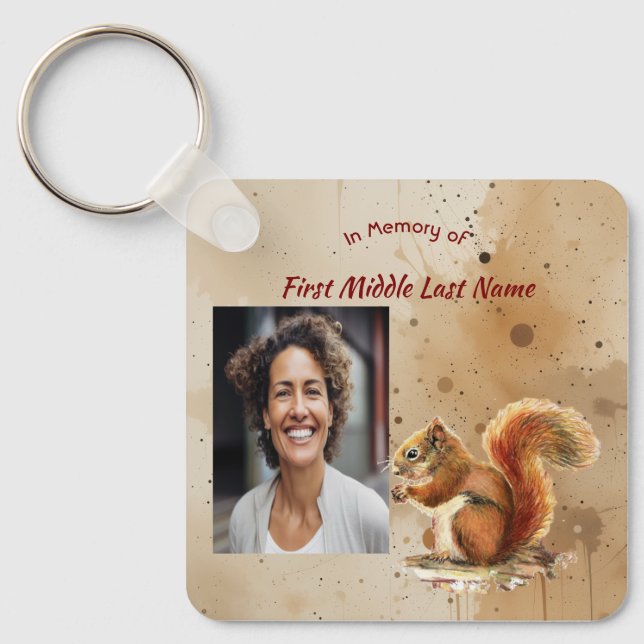 Chaveiro Christian Memorial Keepsake Cute Red Squirrel (Frente)