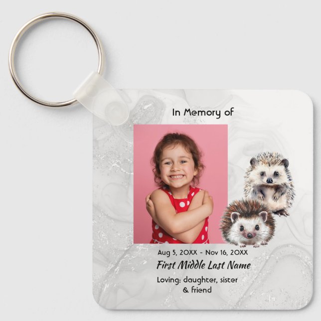 Chaveiro Christian Memorial Keepsake Hedgehog Children (Frente)