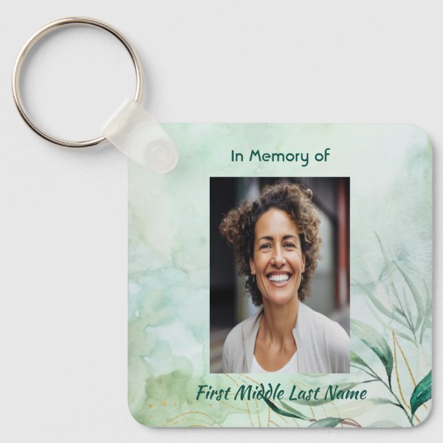 Chaveiro Christian Memorial Keepsake  Watercolor Foliage  (Frente)