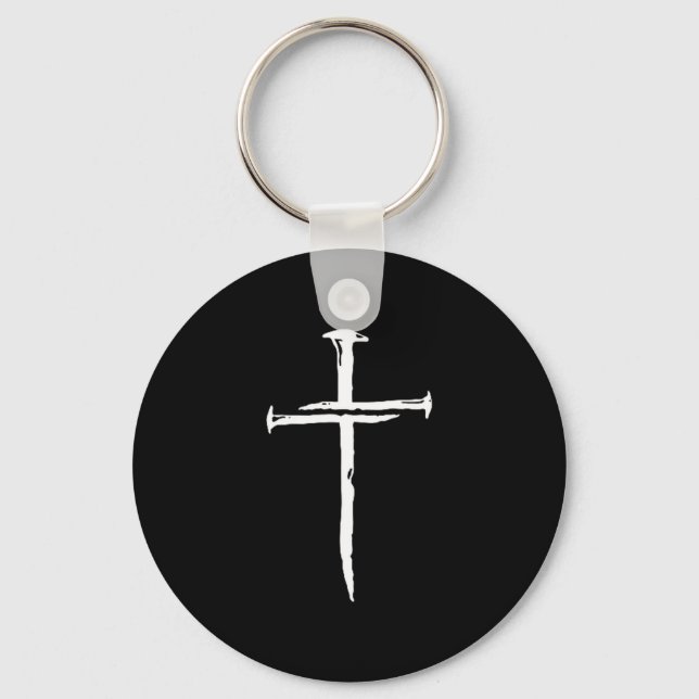 Chaveiro Christian Minimalist Three Nails Cross Religious J (Frente)