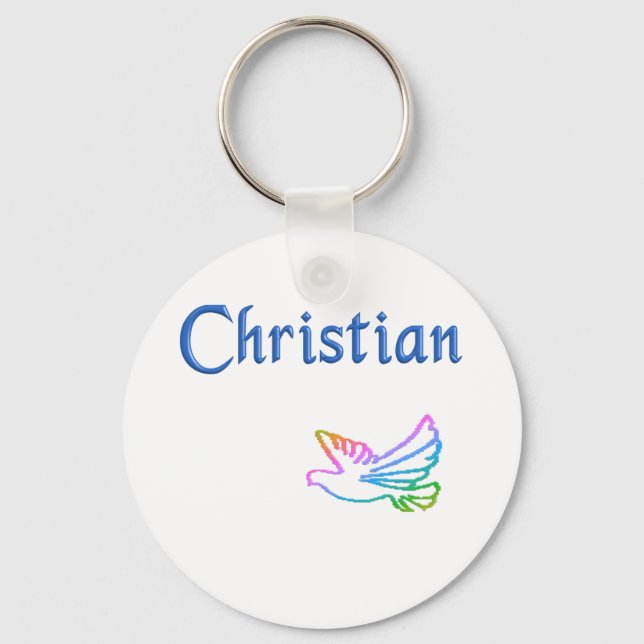 Chaveiro Christian Rainbow Dove (Frente)