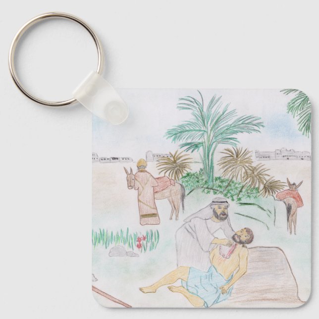 Chaveiro Christian Trabalho de arte O bom samaritano (Frente)