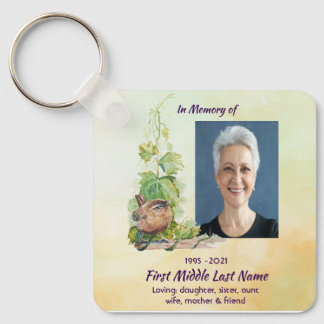 Chaveiro Christian Wren Bird Vineyard Memorial Keepsake