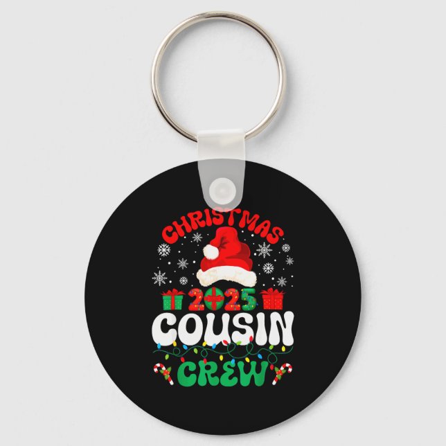 Chaveiro Christmas 2025 Cousin Crew Xmas Funny Matching Fam (Frente)