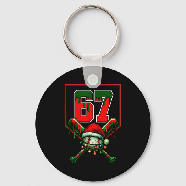 Chaveiro Christmas Baseball Drip Number 67 Player Or 67th B (Frente)