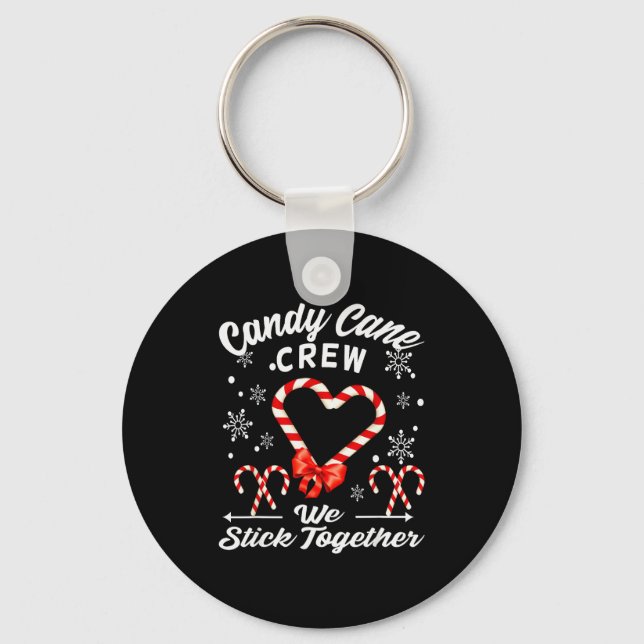 Chaveiro Christmas Candy Cane Crew 2025 Heart Holiday Famil (Frente)