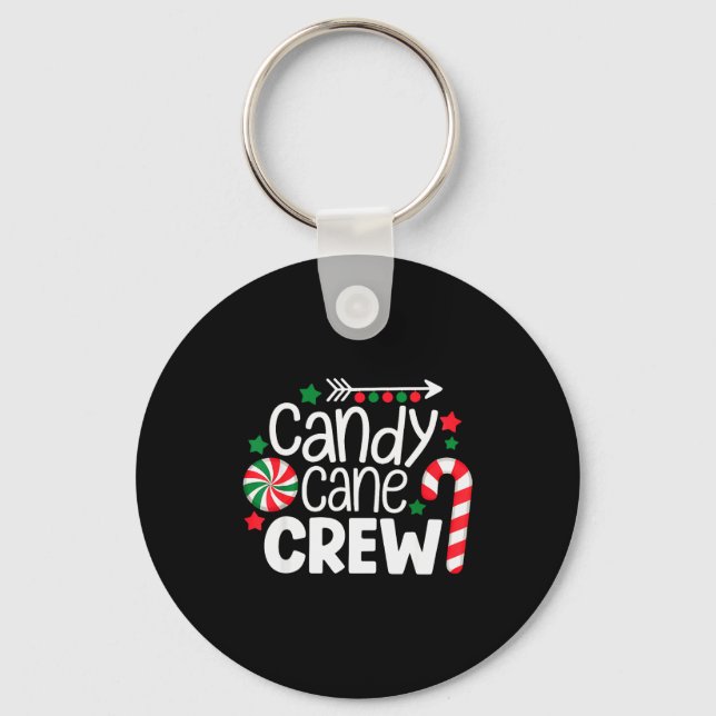 Chaveiro Christmas Candy Cane Crew Shirt Women Girls Boys K (Frente)