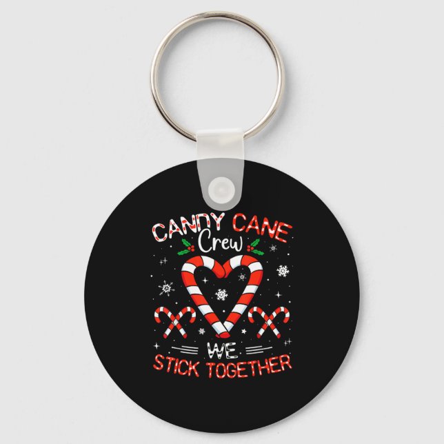Chaveiro Christmas Candy Cane Heart Crew Family Matching Pa (Frente)