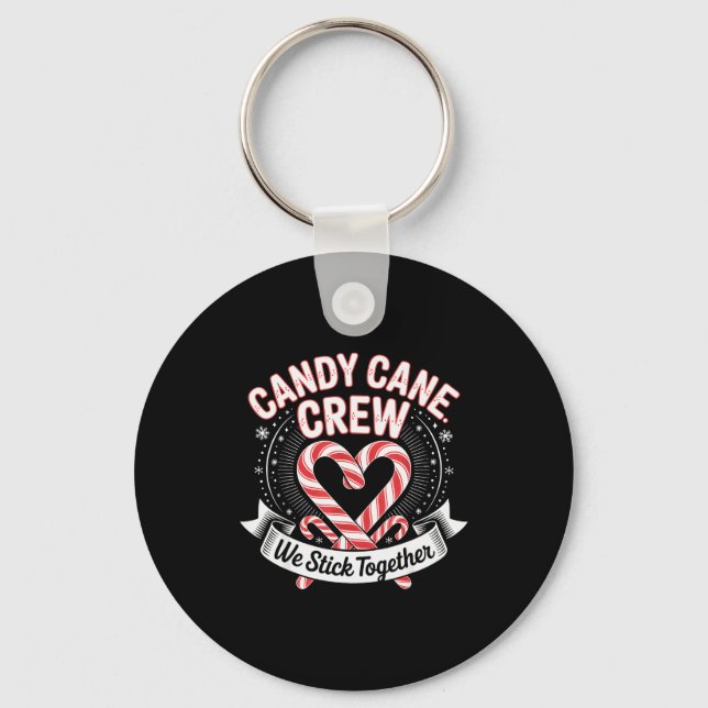 Chaveiro Christmas Candy Cane Heart Crew Family Matching Pa (Frente)