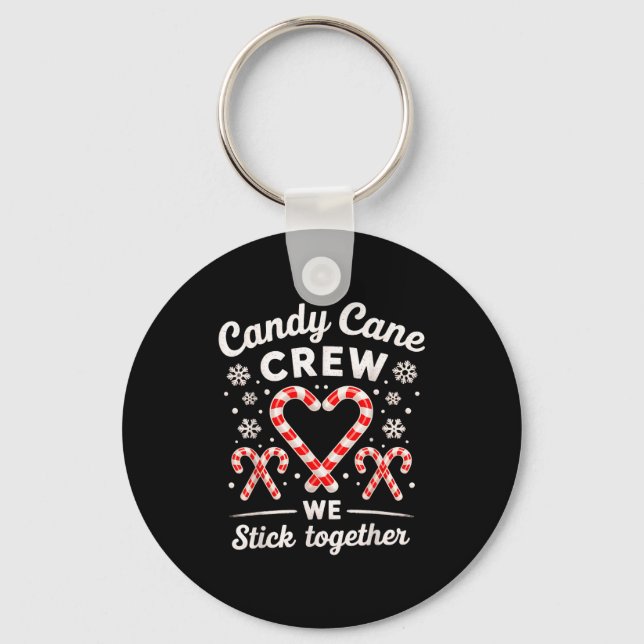 Chaveiro Christmas Candy Cane Heart Holiday Family Matching (Frente)