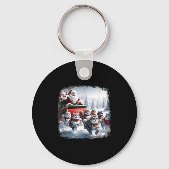 Chaveiro Christmas Cat Funny Cats For Everybody Xmas Men Wo (Frente)