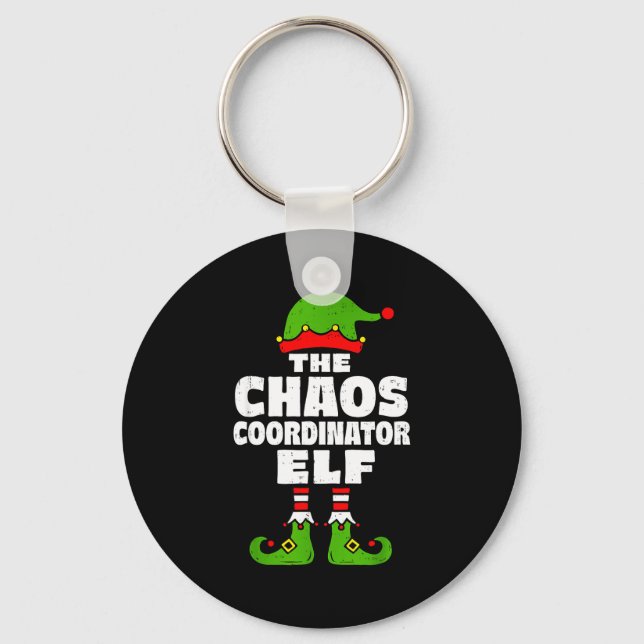 Chaveiro Christmas Chaos Coordinator Elf Funny Xmas Holiday (Frente)
