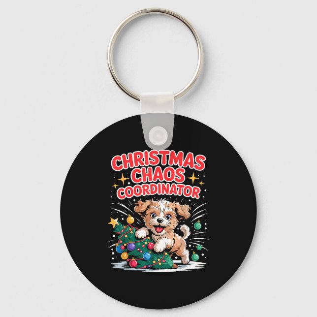 Chaveiro Christmas Chaos Coordinator Xmas Puppy Funny Shi-o (Frente)