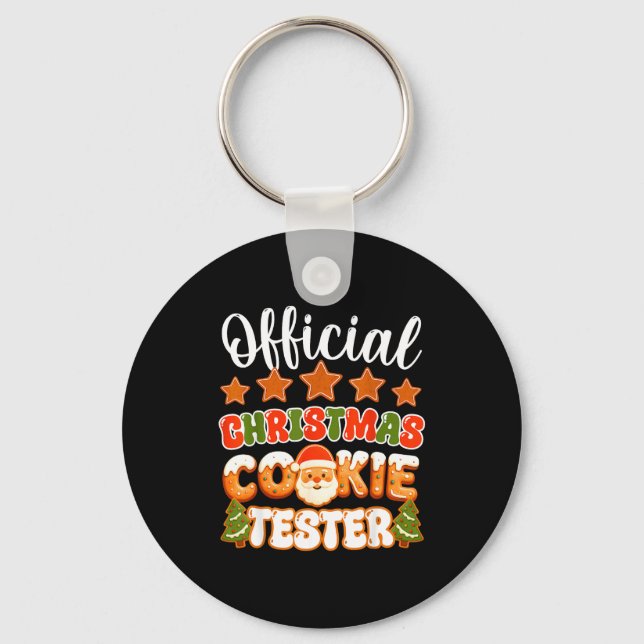 Chaveiro Christmas Cookie Tester Taster Funny Family Baking (Frente)