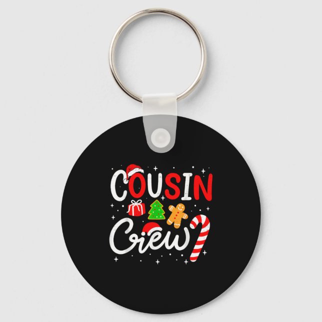 Chaveiro Christmas Cousin Crew Candy Cane Family Matching H (Frente)