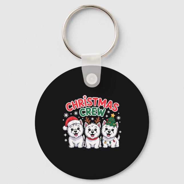 Chaveiro Christmas Crew Westie Christmas West Highland Whit (Frente)