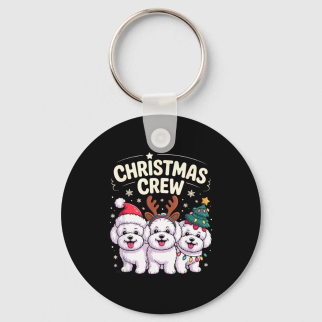 Chaveiro Christmas Crew Xmas Puppy Dog Funny Christmas Bich (Frente)
