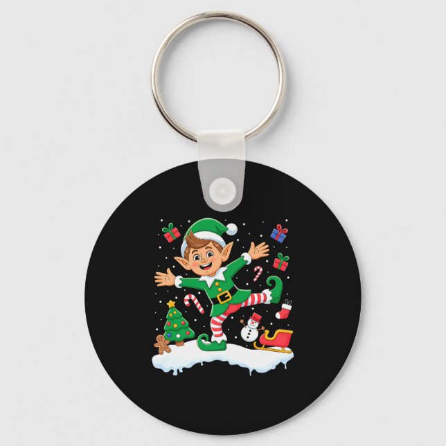 Chaveiro Christmas Dabbing Elf Tree Lights Boys Kids Dab Xm (Frente)