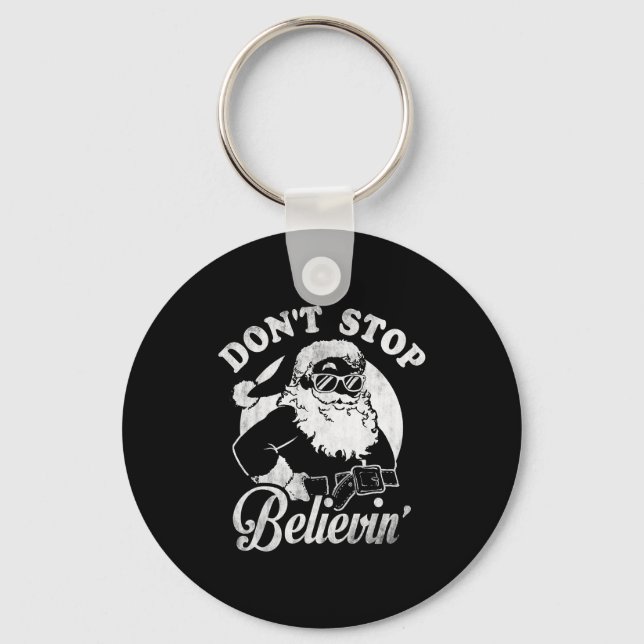 Chaveiro Christmas Don't Stop Believin' Santa Outline  (Frente)