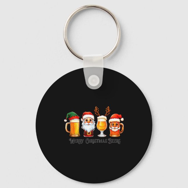 Chaveiro Christmas Drinking Merry Christmas Santa Beer  (Frente)
