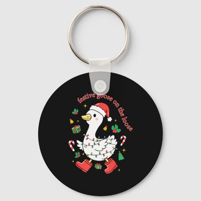 Chaveiro Christmas Festive Goose On The Loose Silly Goose X (Frente)