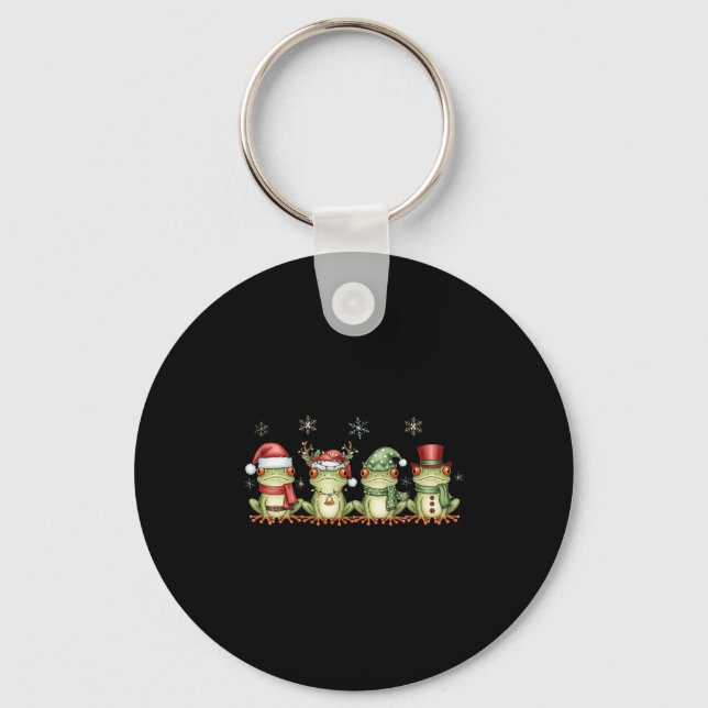 Chaveiro Christmas Frog Funny Men Women Kids Cute Hoppy Xma (Frente)