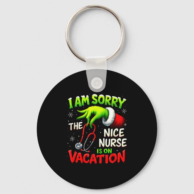 Chaveiro Christmas Funny I Am Sorry The Niche Nurse Santa H (Frente)