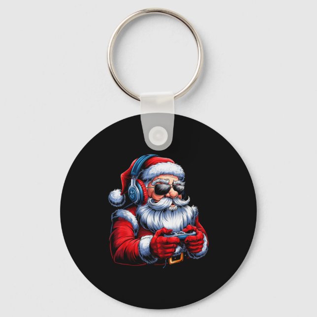 Chaveiro Christmas Gamer Santa Xmas Gaming Men Boys Kids Te (Frente)