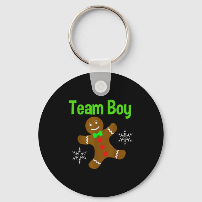 Chaveiro Christmas Gender Reveal Gingerbread Cookie Team Bo (Frente)