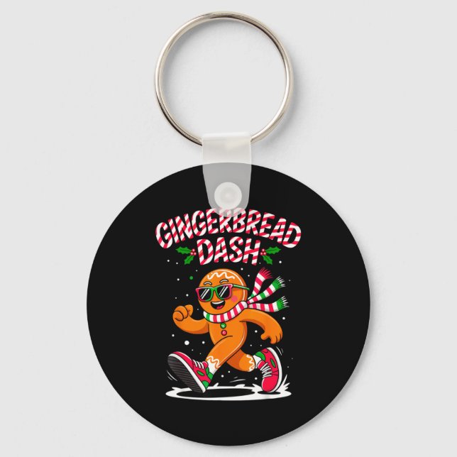 Chaveiro Christmas Gingerbread Dash Running Runner Xmas Mar (Frente)