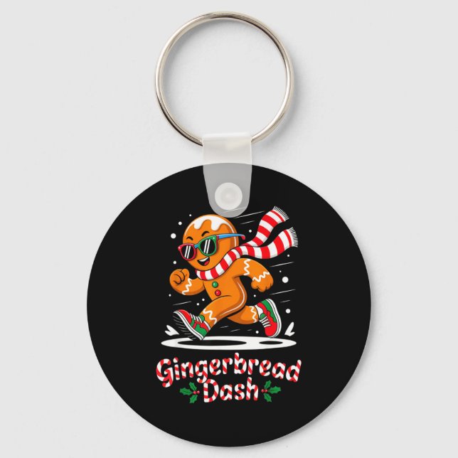 Chaveiro Christmas Gingerbread Dash Running Runner Xmas Mar (Frente)