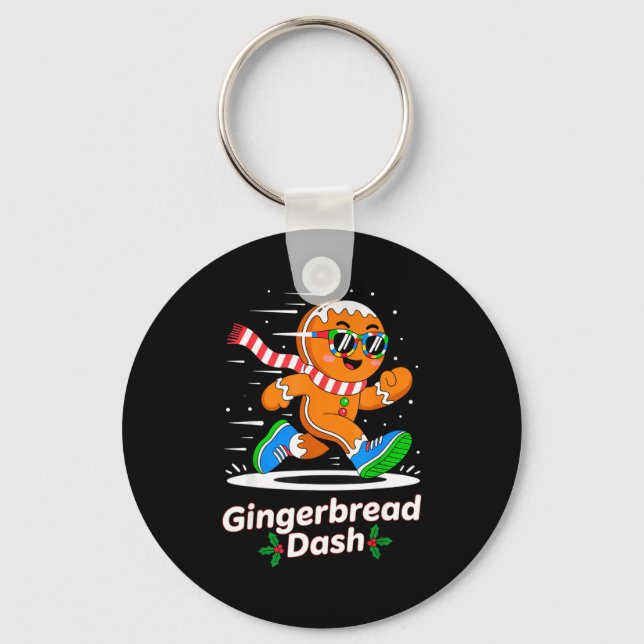 Chaveiro Christmas Gingerbread Dash Running Runner Xmas Mar (Frente)