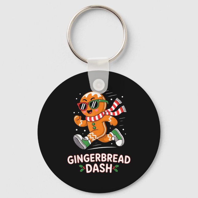 Chaveiro Christmas Gingerbread Dash Running Runner Xmas Mar (Frente)