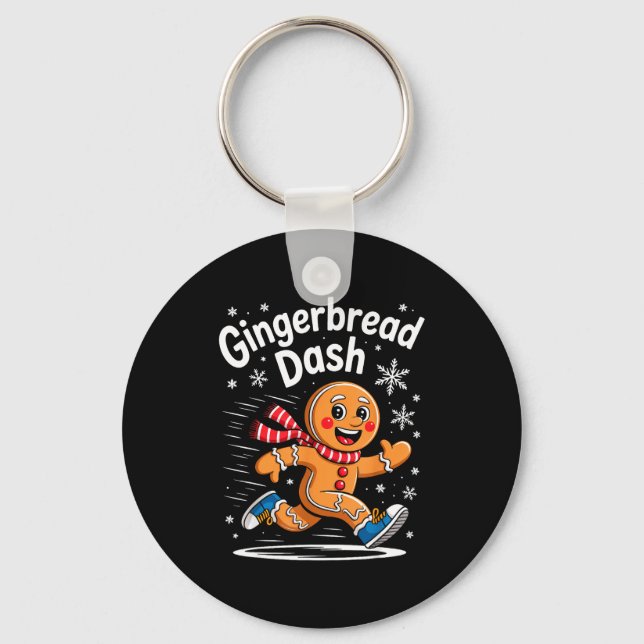 Chaveiro Christmas Gingerbread Dash Running Runner Xmas Mar (Frente)