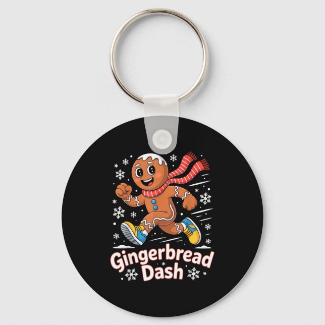 Chaveiro Christmas Gingerbread Dash Running Runner Xmas Mar (Frente)