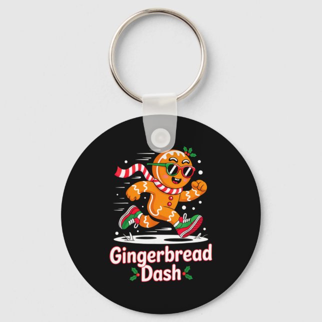 Chaveiro Christmas Gingerbread Dash Running Runner Xmas Mar (Frente)