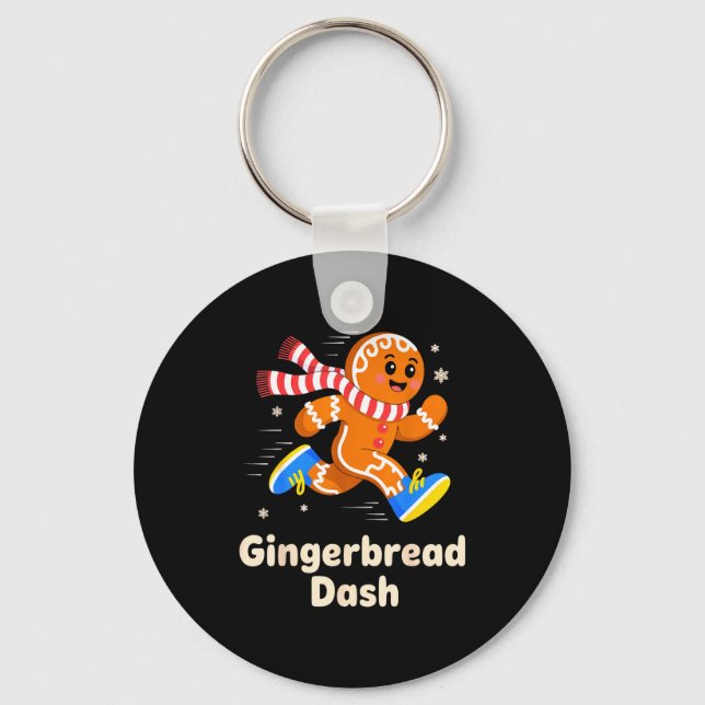 Chaveiro Christmas Gingerbread Dash Running Runner Xmas Mar (Frente)