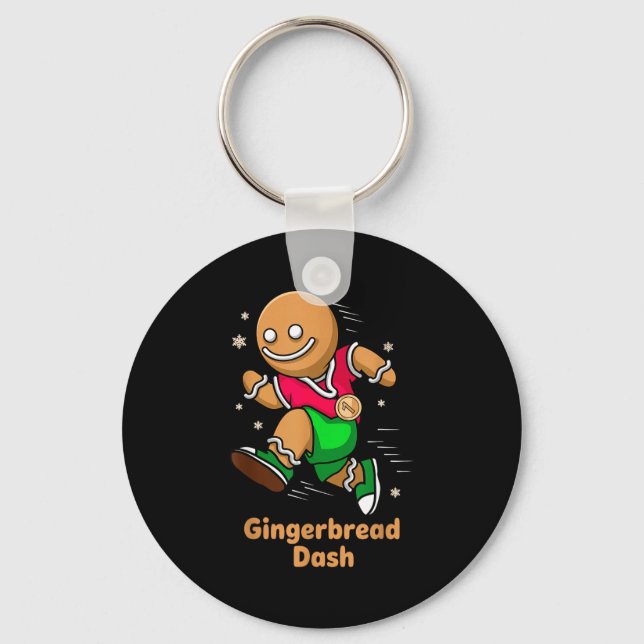 Chaveiro Christmas Gingerbread Dash Running Runner Xmas Mar (Frente)