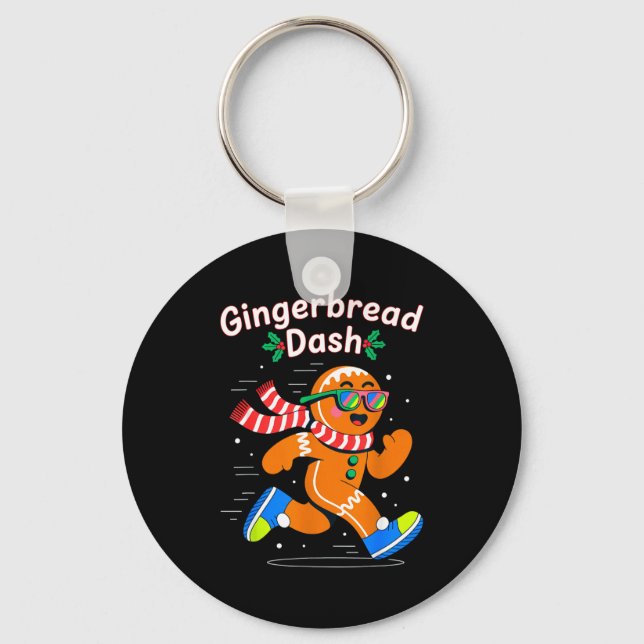 Chaveiro Christmas Gingerbread Dash Running Runner Xmas Mar (Frente)