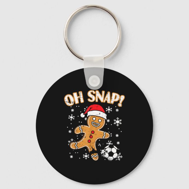 Chaveiro Christmas Gingerbread Soccer Oh Snap Funny Xmas Bo (Frente)
