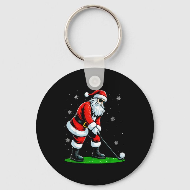 Chaveiro Christmas Golf Santa Golfer Xmas Funny Christmas G (Frente)