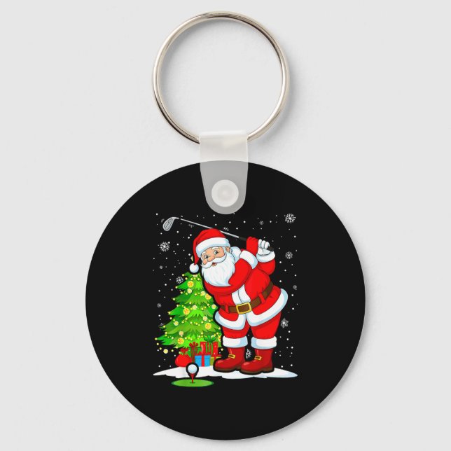 Chaveiro Christmas Golf Santa Golfer Xmas Funny Christmas G (Frente)