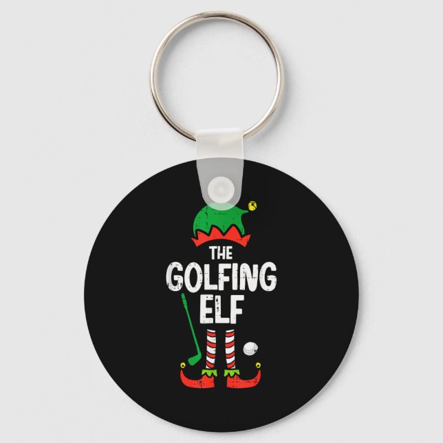 Chaveiro Christmas Golfing Elf Xmas Golf Family Match Golfe (Frente)