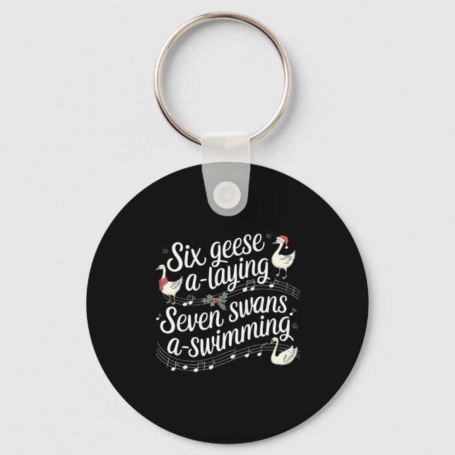 Chaveiro Christmas Goose 67 6 Geese A Laying 7 Swans A Swim (Frente)
