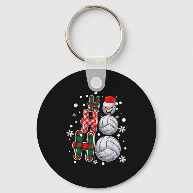 Chaveiro Christmas Ho-ho-ho Santa Snowman Volleyball Xmas P (Frente)