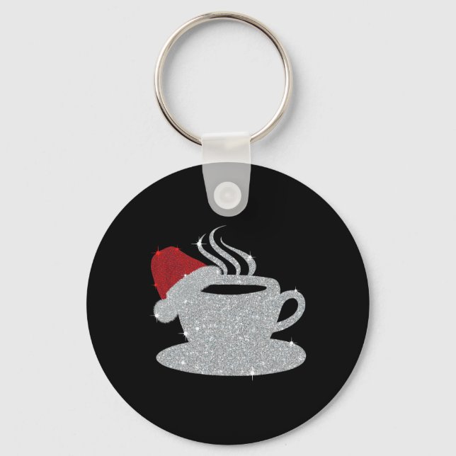 Chaveiro Christmas Hot Coffee Cup Santa's Hat Xmas Holidays (Frente)